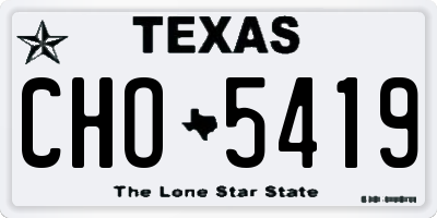 TX license plate CHO5419