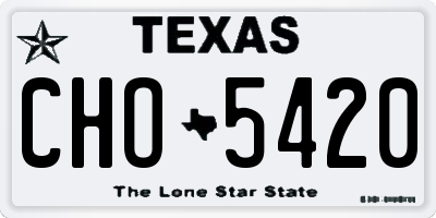 TX license plate CHO5420