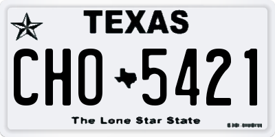 TX license plate CHO5421