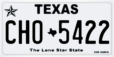 TX license plate CHO5422