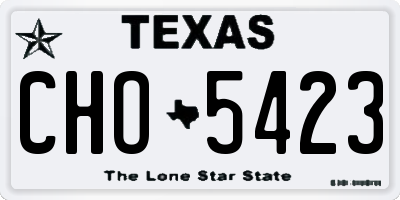 TX license plate CHO5423