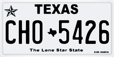 TX license plate CHO5426