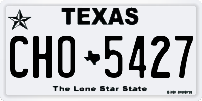 TX license plate CHO5427