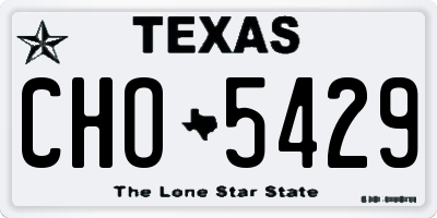 TX license plate CHO5429