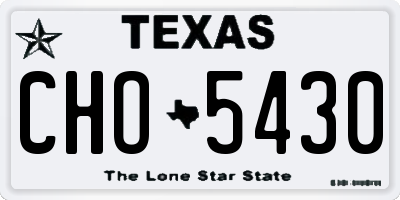 TX license plate CHO5430