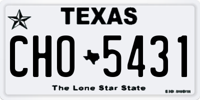 TX license plate CHO5431