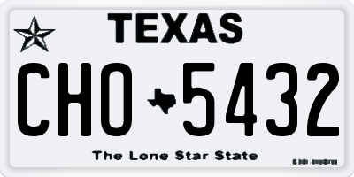 TX license plate CHO5432
