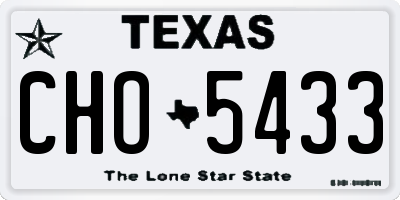 TX license plate CHO5433