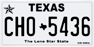 TX license plate CHO5436