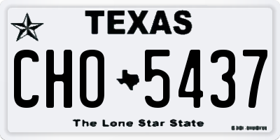 TX license plate CHO5437