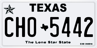 TX license plate CHO5442