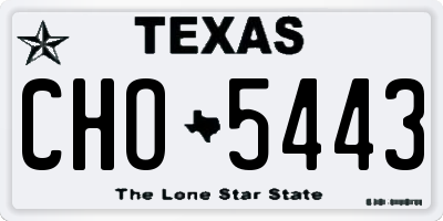 TX license plate CHO5443