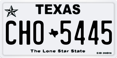 TX license plate CHO5445