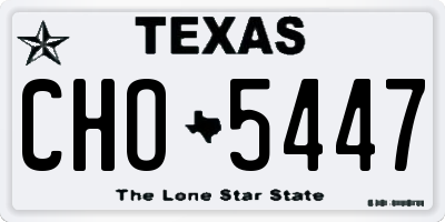 TX license plate CHO5447