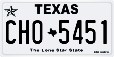 TX license plate CHO5451