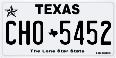 TX license plate CHO5452