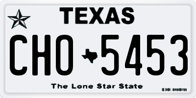 TX license plate CHO5453