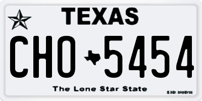 TX license plate CHO5454