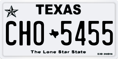 TX license plate CHO5455