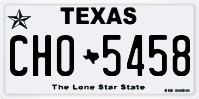 TX license plate CHO5458