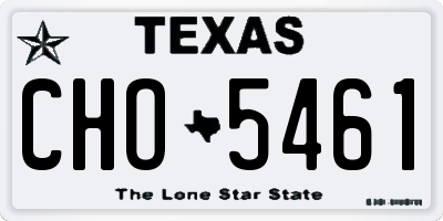 TX license plate CHO5461
