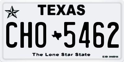 TX license plate CHO5462