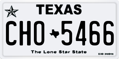 TX license plate CHO5466