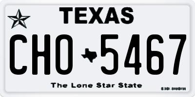 TX license plate CHO5467