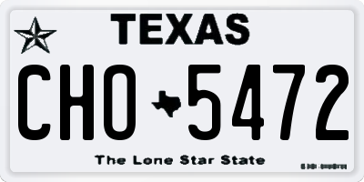 TX license plate CHO5472