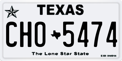 TX license plate CHO5474