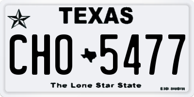 TX license plate CHO5477