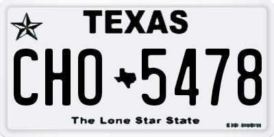 TX license plate CHO5478