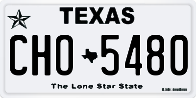 TX license plate CHO5480