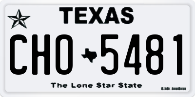 TX license plate CHO5481