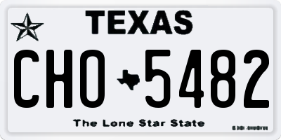 TX license plate CHO5482