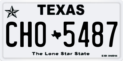 TX license plate CHO5487