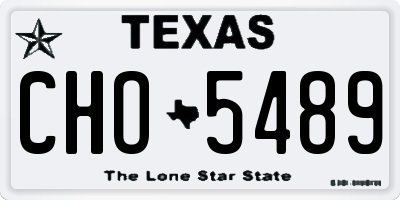 TX license plate CHO5489