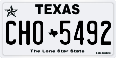 TX license plate CHO5492