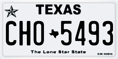 TX license plate CHO5493