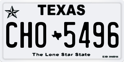 TX license plate CHO5496