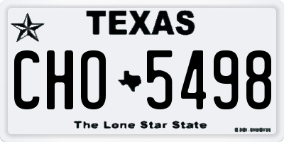TX license plate CHO5498