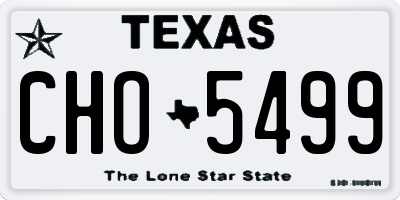 TX license plate CHO5499