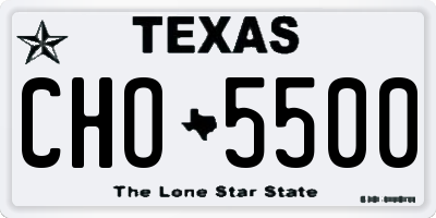 TX license plate CHO5500
