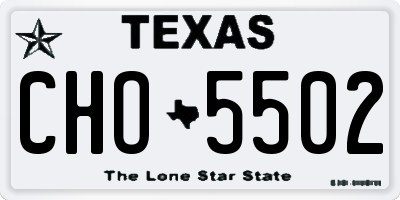 TX license plate CHO5502