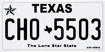 TX license plate CHO5503