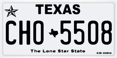 TX license plate CHO5508