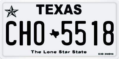 TX license plate CHO5518
