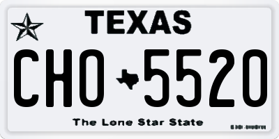 TX license plate CHO5520