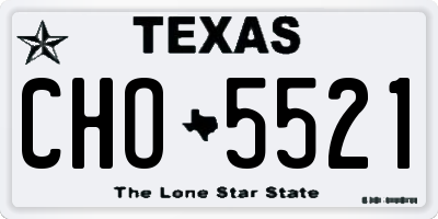 TX license plate CHO5521
