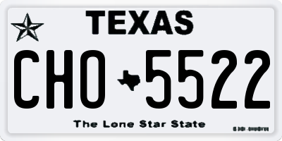 TX license plate CHO5522